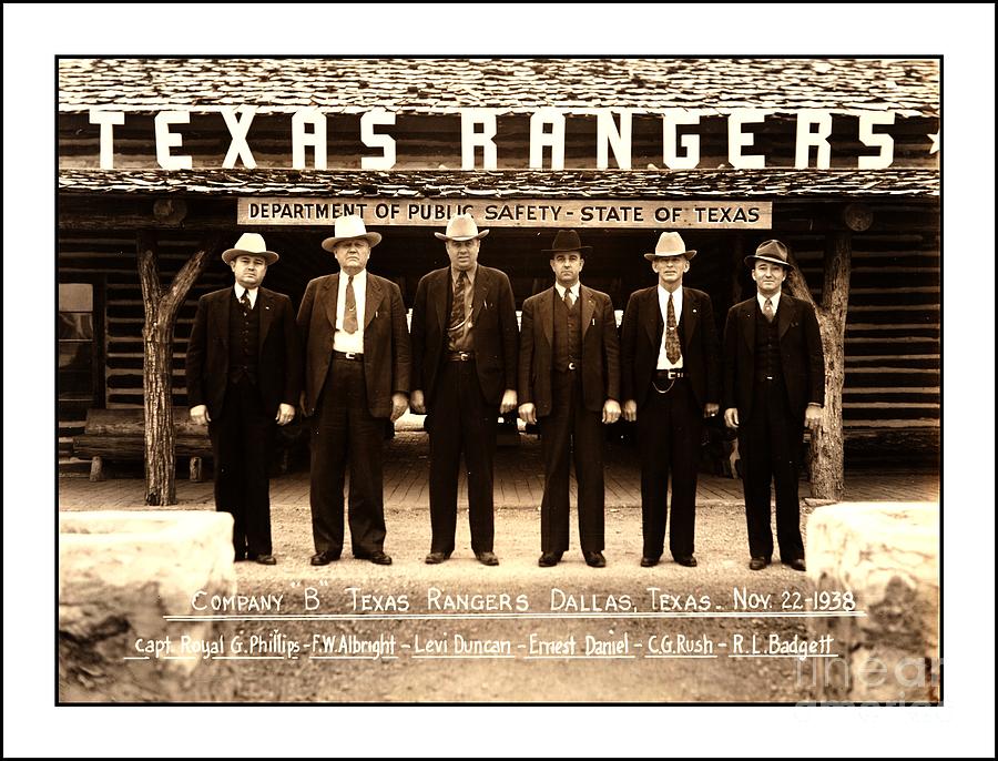 Texas Rangers Company B at their Dallas Headquarters 1938 Photograph by Peter Ogden