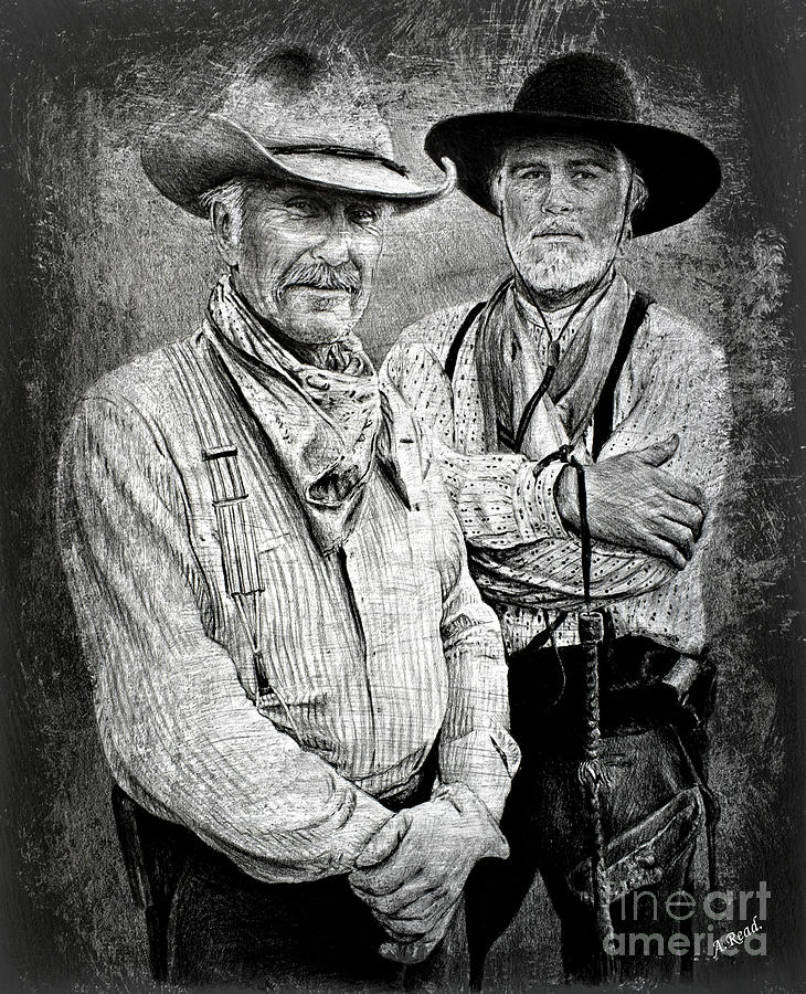 Texas Rangers Gus and Woodrow paint edit Painting by Andrew Read