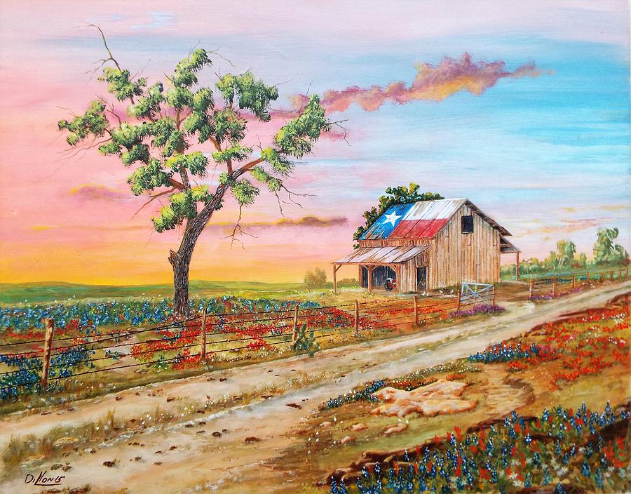 Texas Rockin Wildflowers Painting by Michael Dillon