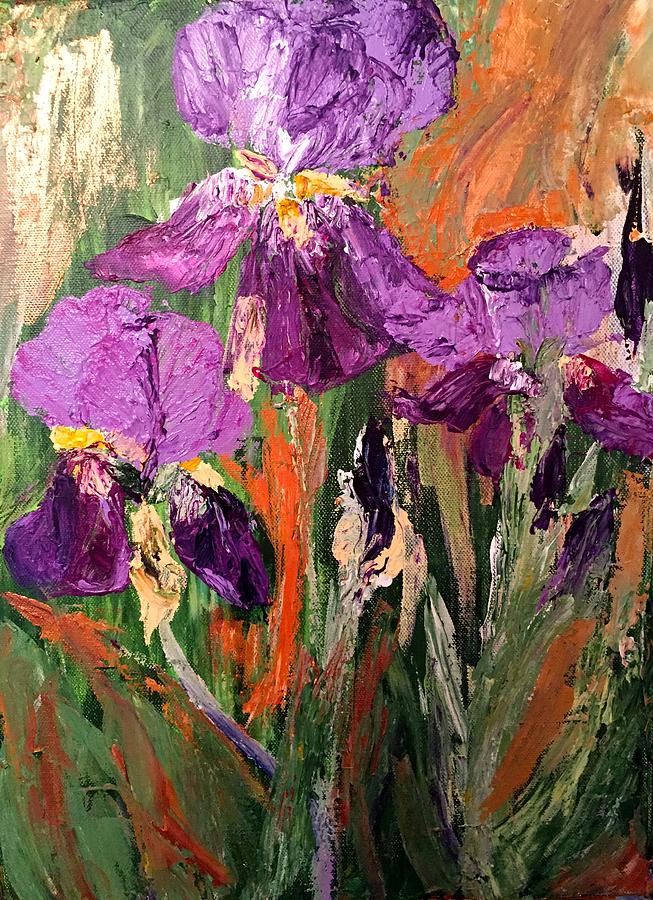 Texas Royal Bearded Iris SABG Painting by Julene Franki