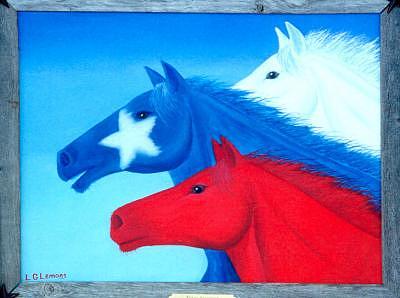 Texas Flag Painting - Texas Stampede ORIGINAL SOLD by Larry G Lemons Texas Flag Painting - Texas Stampede ORIGINAL SOLD by Larry G Lemons