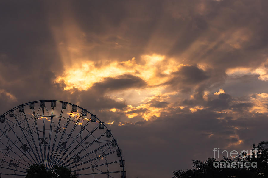 Texas Star Ferris Wheel and Sun Rays Photograph by Imagery by Charly