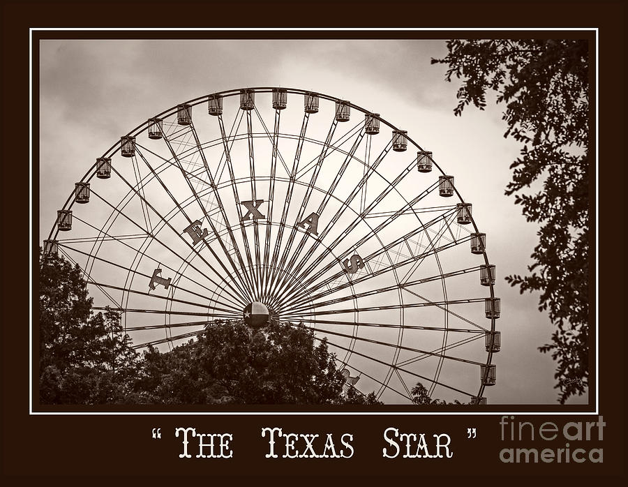 Texas Star in Sepia Photograph by Imagery by Charly