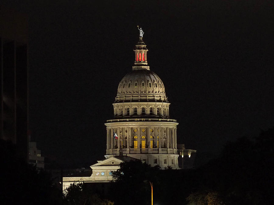 Texas State Capitol Dome at night Photograph by Life Makes Art