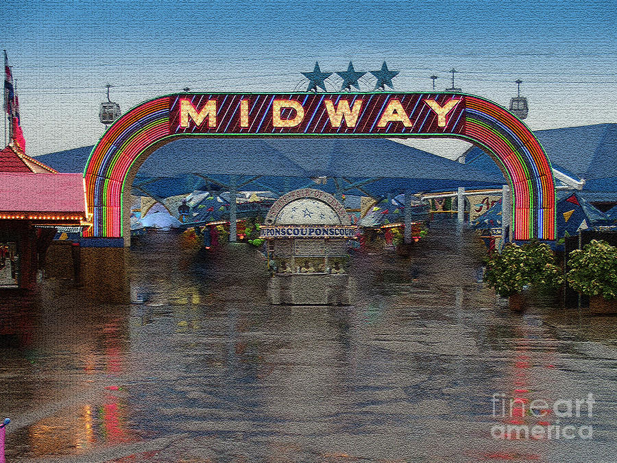 Texas State Fair Midway, Rainy Day Photograph by Greg Kopriva