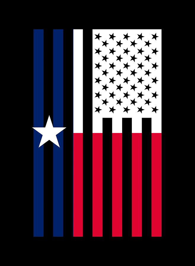 Texas State Flag Graphic USA Styling Digital Art by Garaga Designs