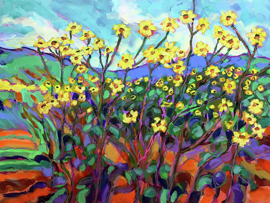 Texas Sunflower Patch In The South Forty Painting