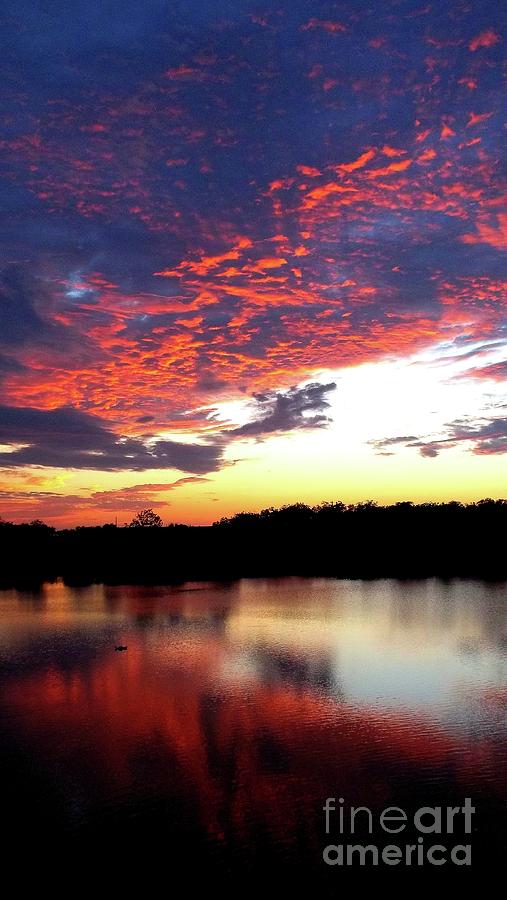 Texas Sunset over Mammoth lake Photograph by Barbara Donovan