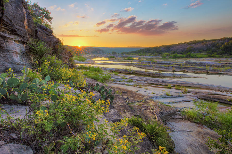 Texas Wildflower Sunrise at Pedernales Falls 1 Photograph by Rob ...