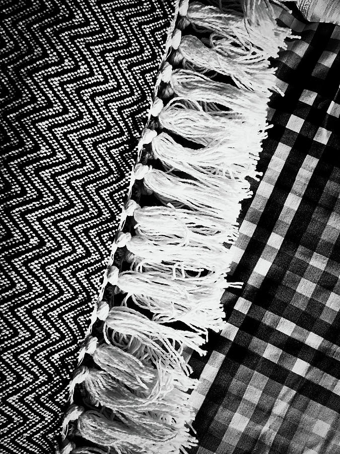 Textile patterns black and white Photograph by Tom Gowanlock