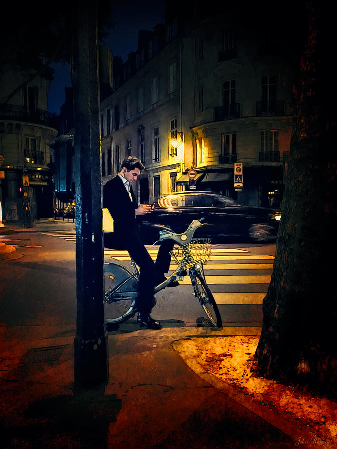 Paris Photograph - Texting by John Rivera