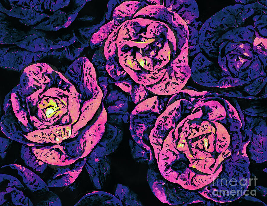 Textural Pop Art Plants Digital Art by Phil Perkins
