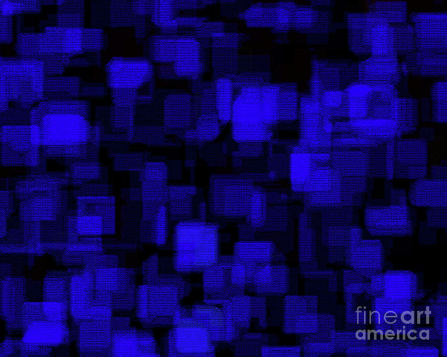 Textured Abstract Blue Blocks Photograph by Andee Design
