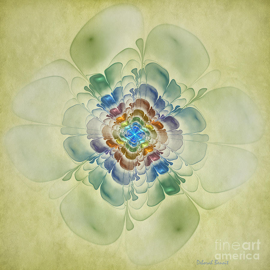 Flowers Still Life Digital Art - Textured Apophysis Flower by Deborah Benoit
