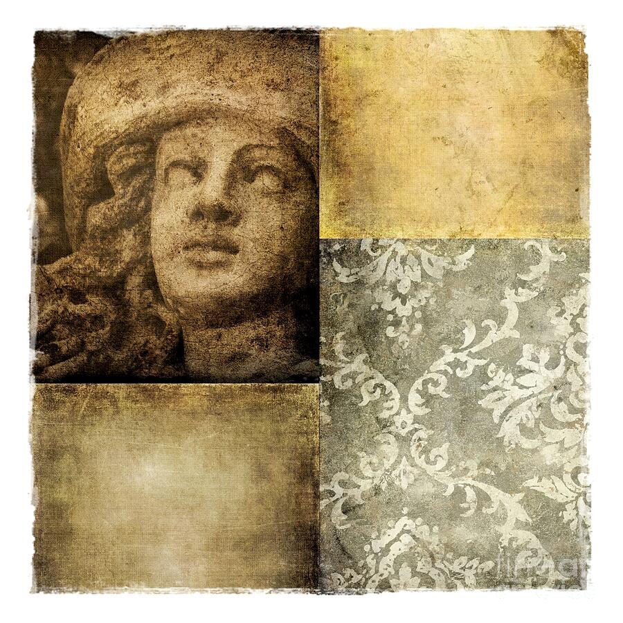 Textured Collage Square - Girl Digital Art by Patricia Strand