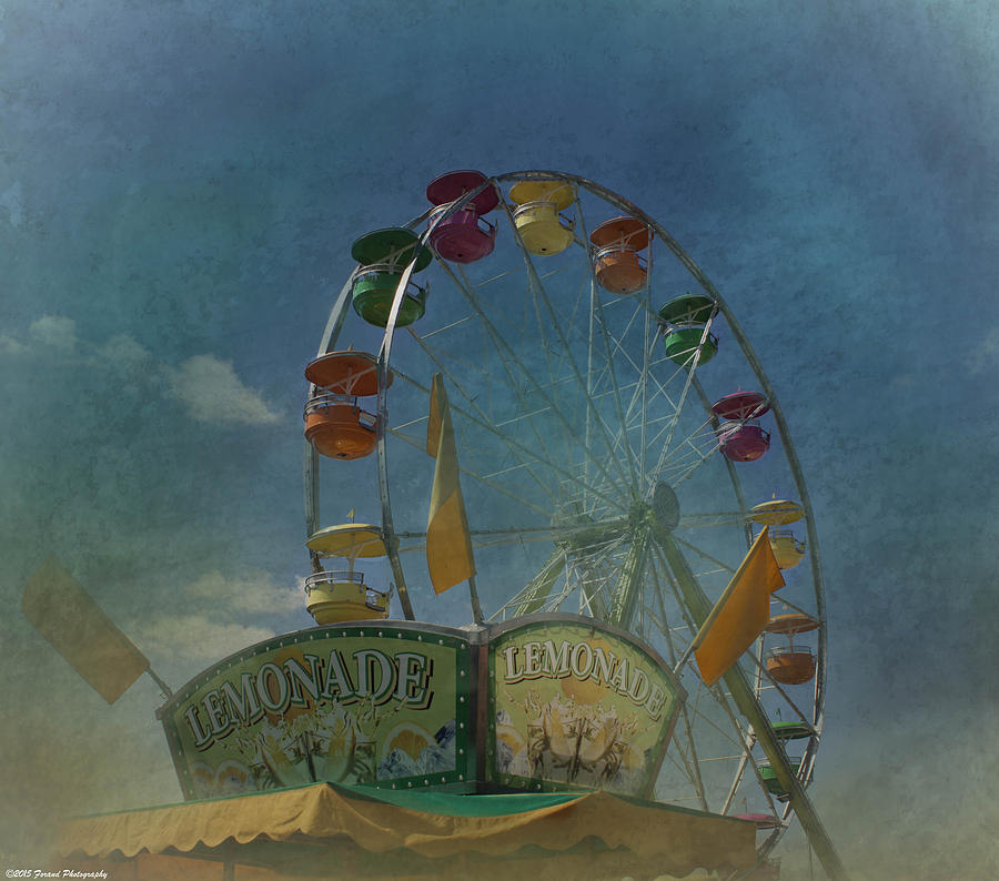 Textured Ferris Wheel  Photograph by Debra Forand
