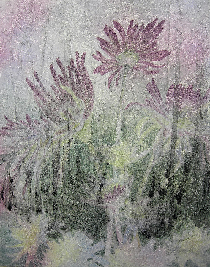 Textured Floral Painting by Carolyn Rosenberger