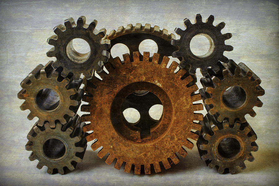Textured Gears Photograph by Garry Gay