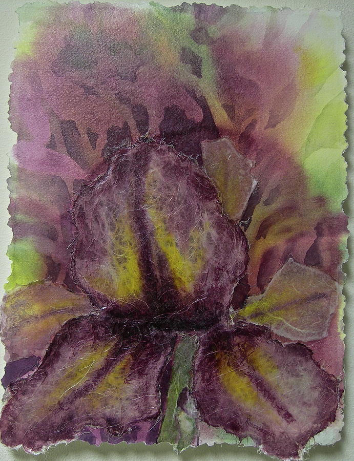 Textured Iris Painting by Carolyn Rosenberger