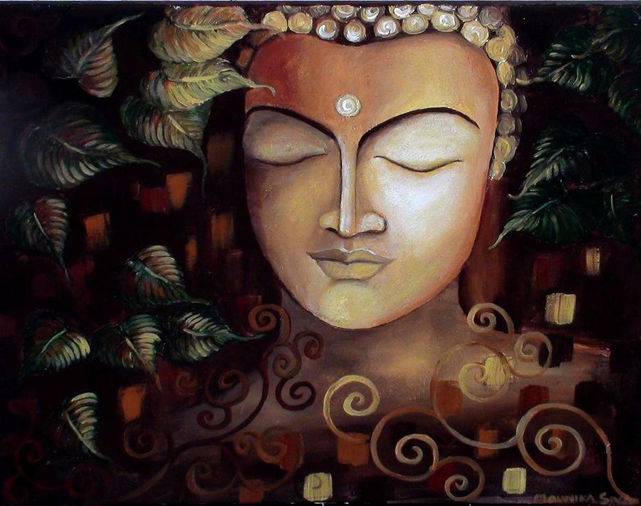 Textured Modern Peaceful And Vibrant Buddha Painting For Home Decor ...