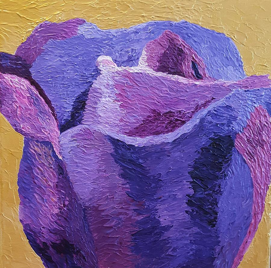 Textured Rose Painting by Gail Friedman