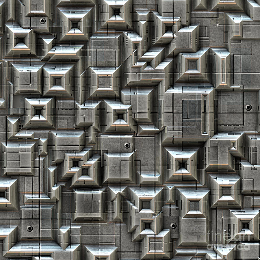 Textured Space Tiles Digital Art by Phil Perkins