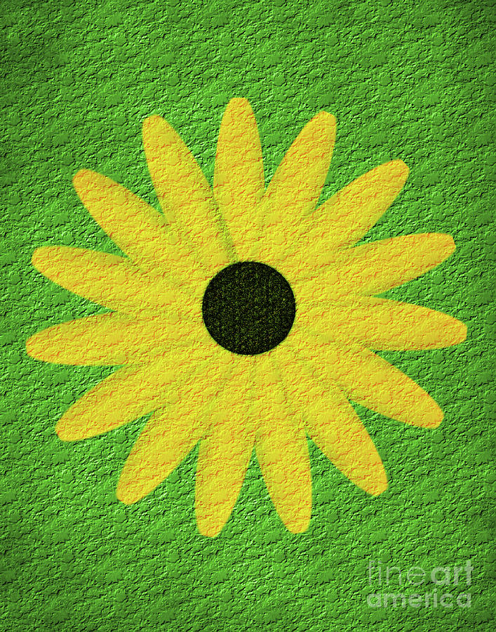 Yellow Daisy Textured Effect Digital Art by Smilin Eyes Treasures