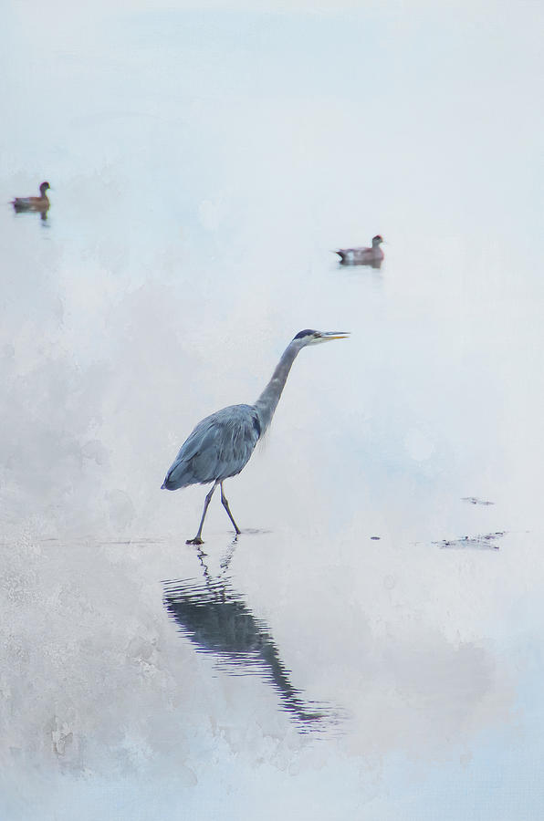 Walking in Calm Waters - textured Photograph by Marilyn Wilson