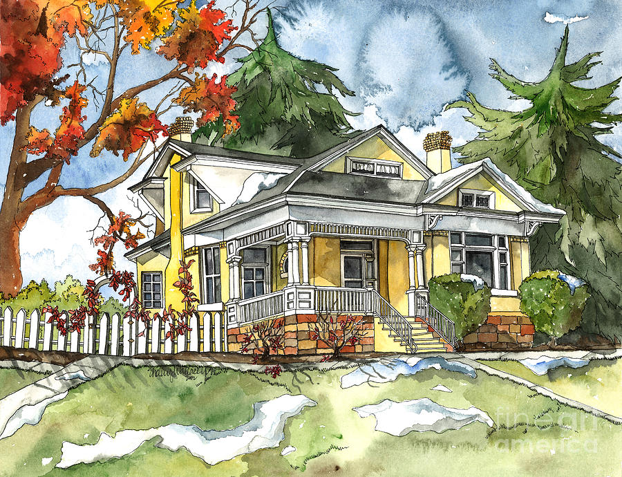 The Autumn House Painting by Shelley Wallace Ylst