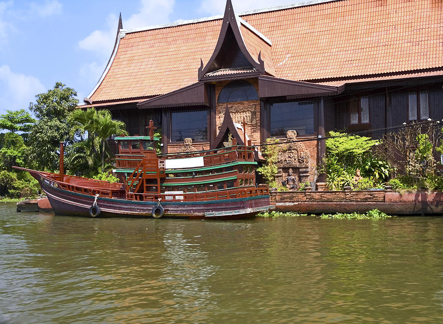 Thai Architecture and Boat Photograph by Sally Weigand
