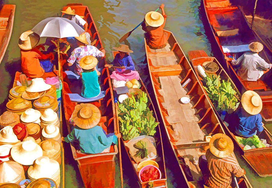 Thai Floating Market Photograph by Dennis Cox