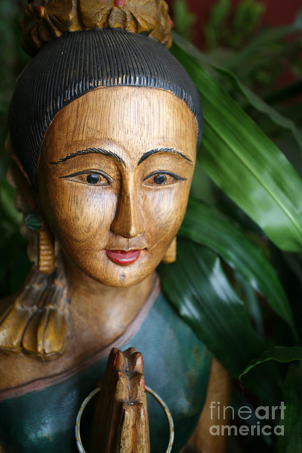 Thai Hand Carved Statue Woman  Photograph by Chuck Kuhn