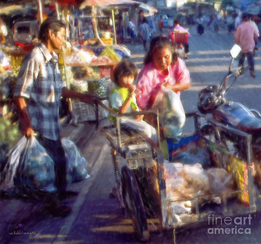Thai Morning Market Digital Art by Ken and Lois Wilder