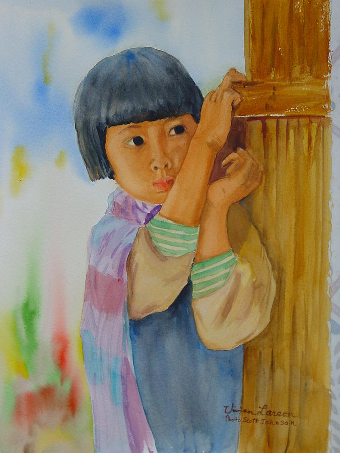 Thailand Child Painting by Vivian Larson - Fine Art America