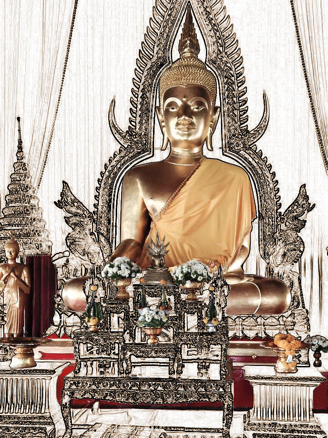 Thailand Photograph - Thailand Gold Buddha by Karla Beatty