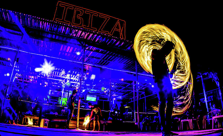 Thailand - Koh Phi Phi Don - Club Ibiza Fire Spinning Performers Photograph by Ryan Kelehar