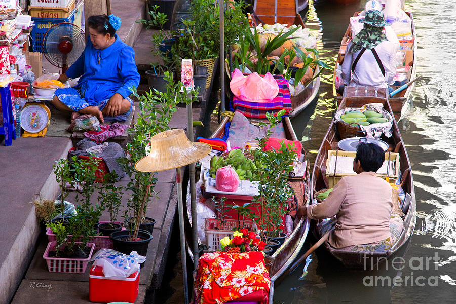 Thailands Colorful Floating Market Photograph by Rene Triay FineArt Photos