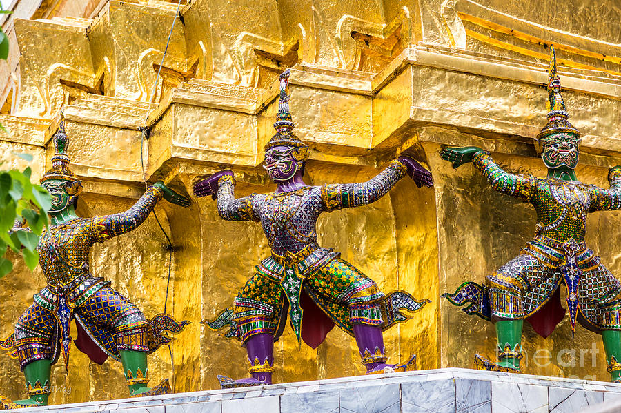 Statues in Thailands Royal Palace Photograph by Rene Triay FineArt Photos