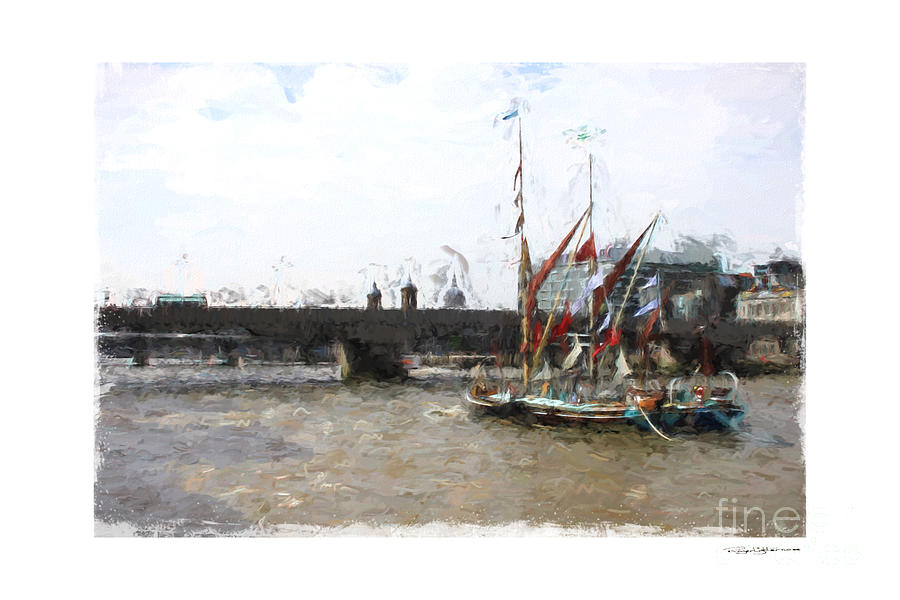 Thames Barges Digital Art by Roger Lighterness
