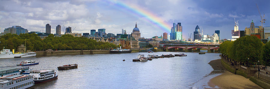 London Photograph - Thames Rainbow by MGL Meiklejohn Graphics Licensing