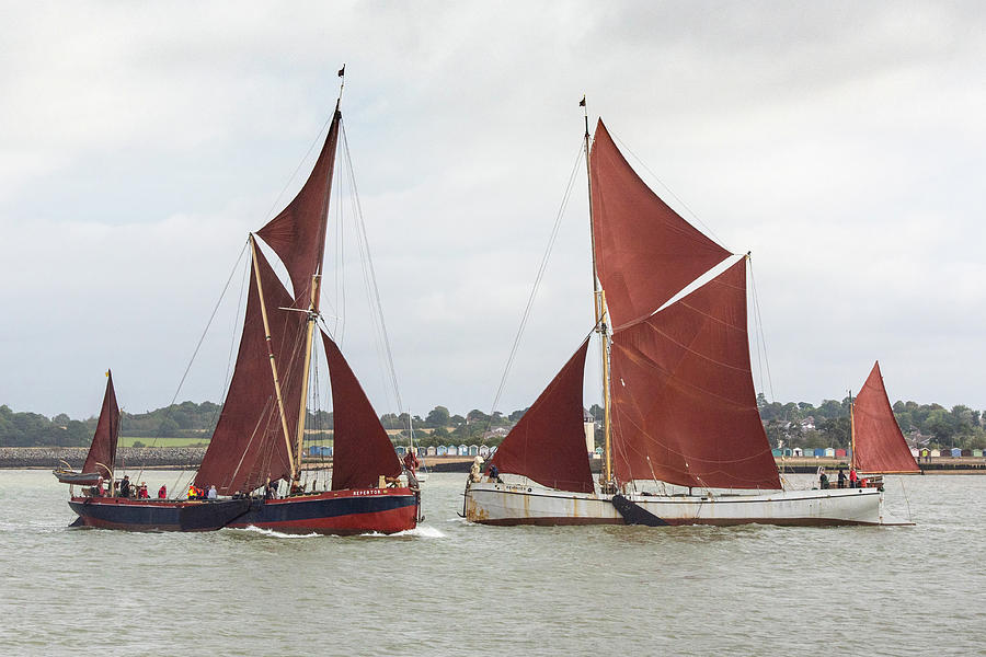 Thames sailing barges Repertor and Reminder Photograph by Gary Eason