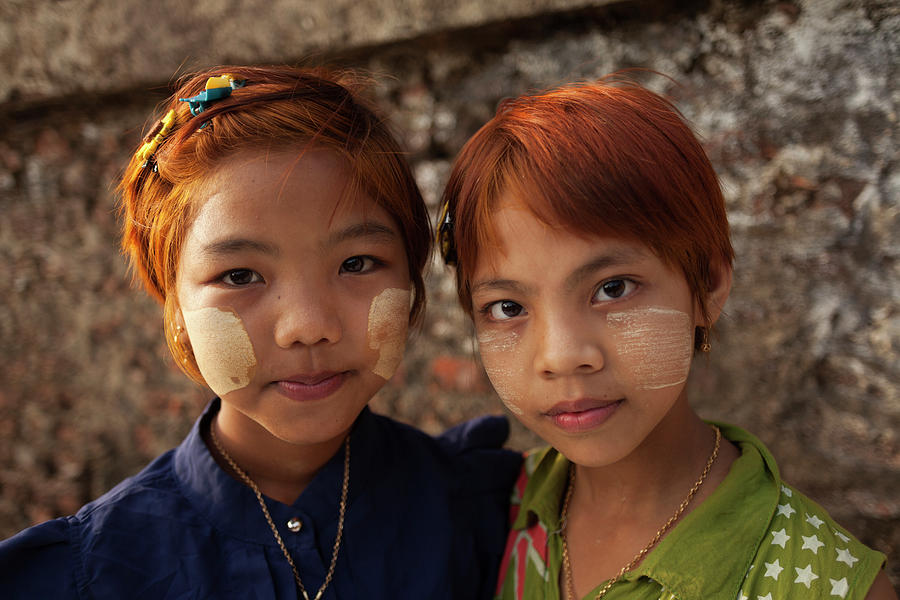 Thanaka Girls Photograph By Laurent Dambies - Fine Art America