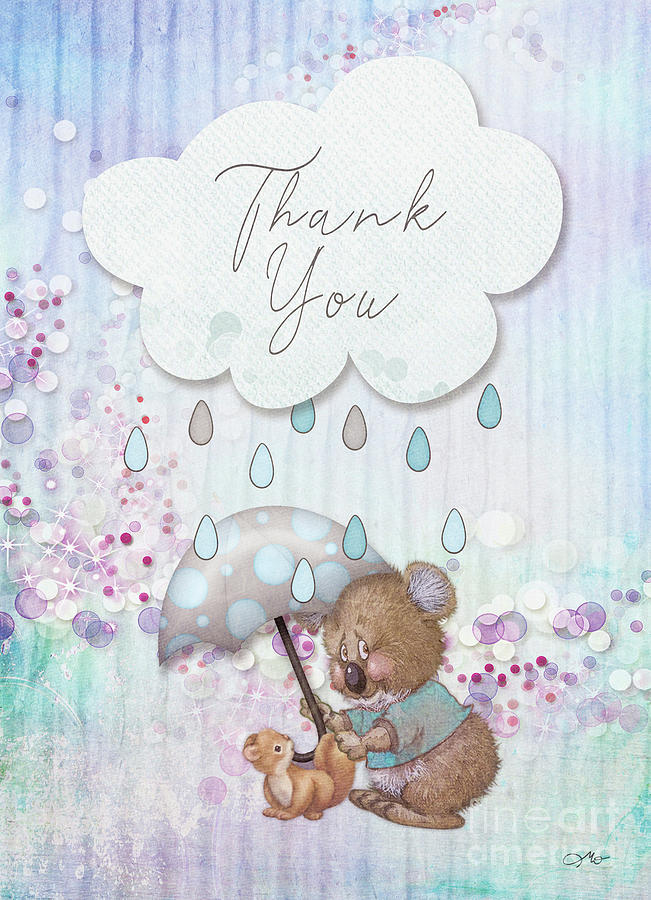 Thank You - Bear Mixed Media by Mo T