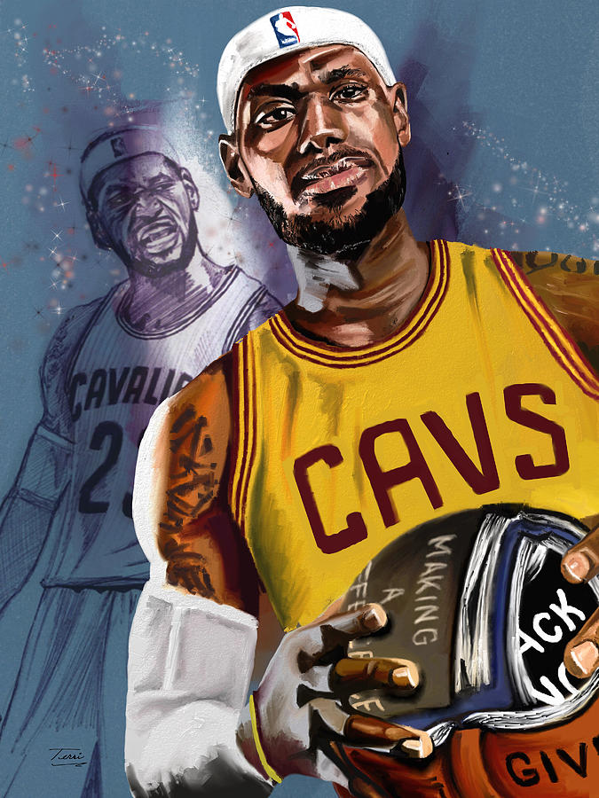 Cleveland Drawing - Thank you, Lebron by Terri Meredith