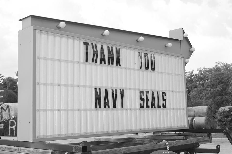 Thank You Navy Seals BW Photograph by Lynda Dawson-Youngclaus