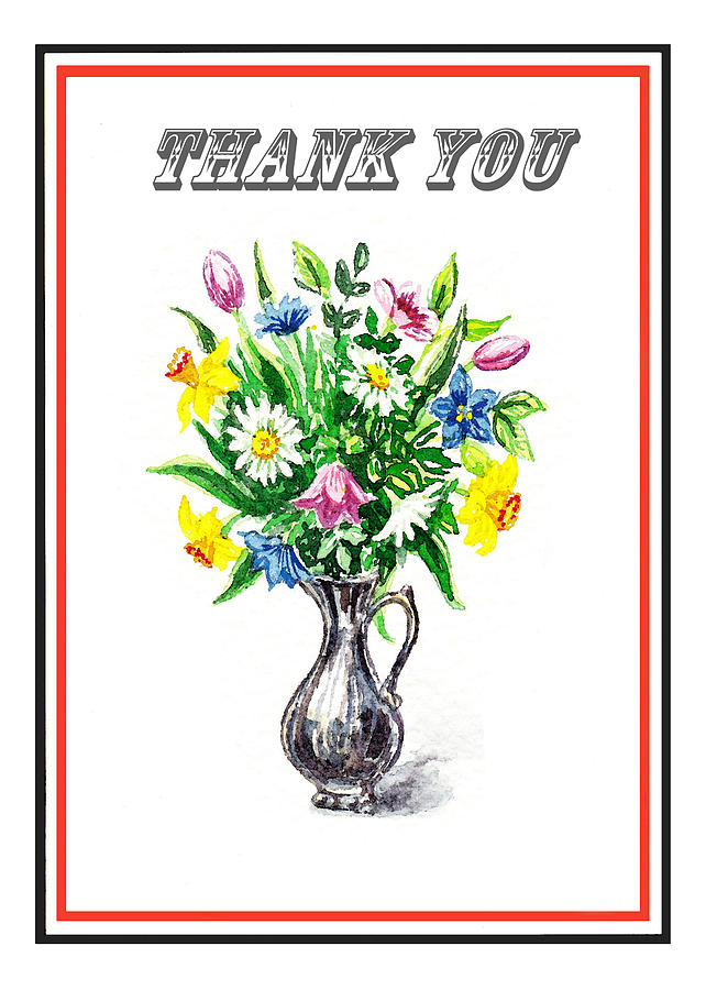 Thank You Spring Flowers Painting by Irina Sztukowski