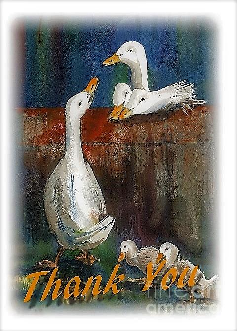 Thank You Card Painting by Val Byrne