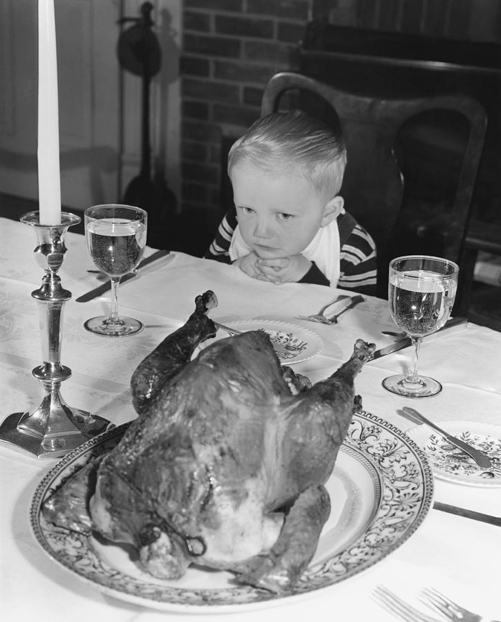 Thanksgiving Photograph - Thanksgiving Dinner by American School