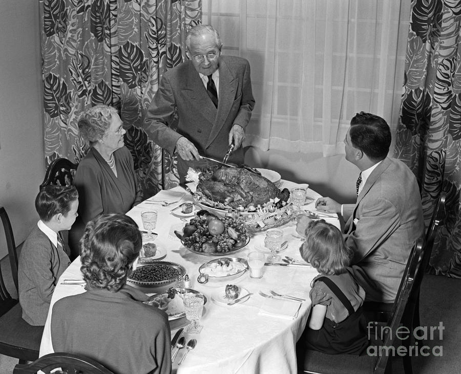 Thanksgiving Dinner, C.1940-50s Photograph by H. Armstrong Roberts/ClassicStock