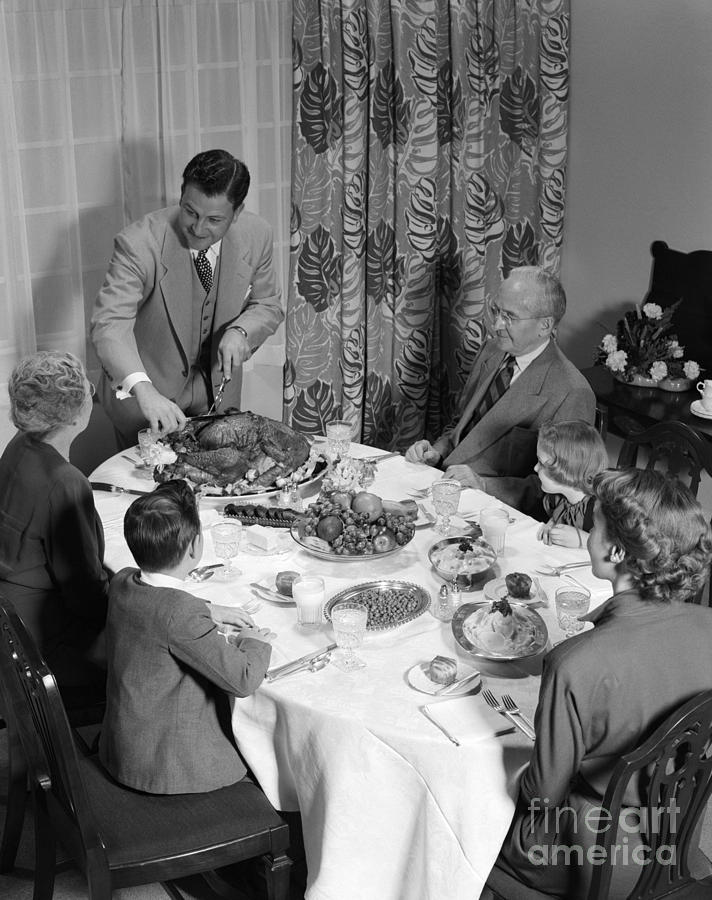 Thanksgiving Dinner, C.1950s Photograph by H. Armstrong Roberts/ClassicStock